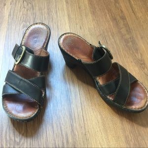 Born Black Leather Sandals Sz 9